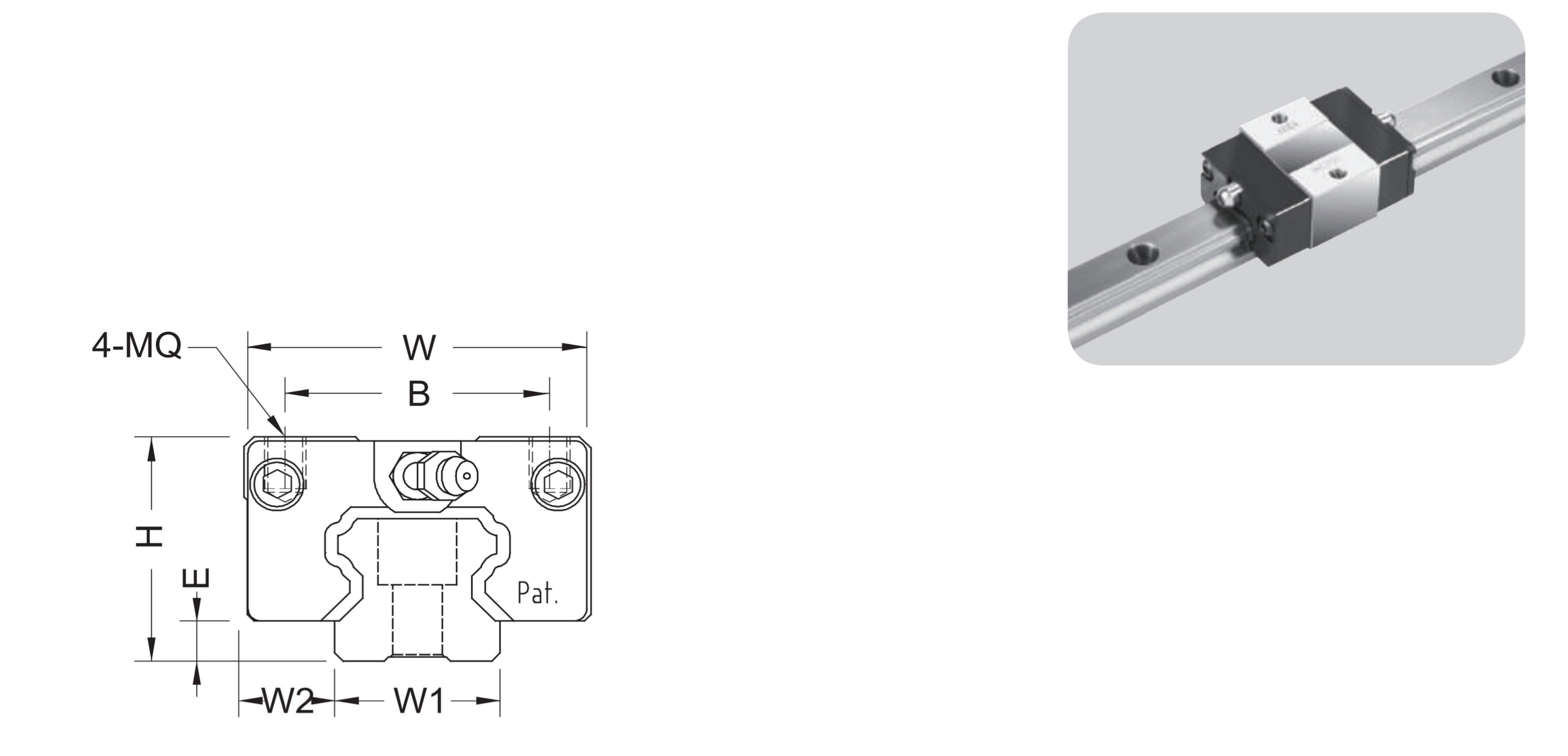 BR-SU (短式无法兰螺纹型)组合尺寸，滑块尺寸，滑轨尺寸.png
